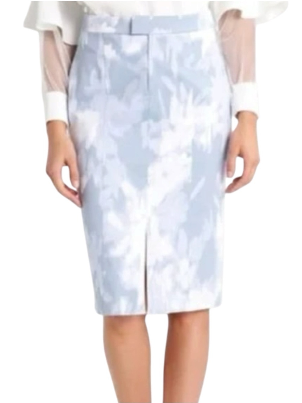 Banana Republic Blue Print Loren Abstract Floral Pencil Skirt (6/8)